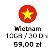 eSIM do Wietnamu | Internet 10 GB | 59 zł | Dostawa natychmiast