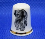 Naparstek Kolekcjonerski Porcelanowy Szary Słoń Chester Zoo