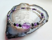 Bransoletka ochronna 3 moce (Kwarc Dymny Ametyst Turmalin)