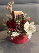 Stroik świąteczny z reniferem flowerbox 