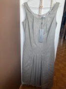 Szara sukienka wełna wiskoza z plisowaniem na ramiączkach Pabia 38