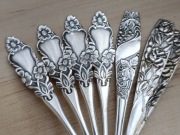 SREBRZONE ŁYŻECZKI DO KAWY FILIŻANKI FINLANDIA KWIATY