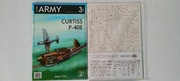 P-40E Card Army 1:33 + wręgi, jeden kompletny model 