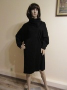 COS czarna sukienka z przekładanymi szarfami _ M