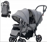 Wózek dla rodzeństwa, blizniaczy rok po roku Składany Szary Costway 