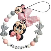 Broszka zawieszka do smoczka imieniem minnie myszka Miki tasiemka smoczek