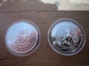 2X monety bulionowe srebro 1 uncja KRUGERRAND BRITANNIA