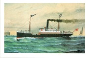 Statek s/s KARUAH Australia pocztówkowa reprodukcja akwareli
