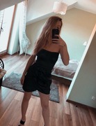 czarna woskowana sukienka Reserved nowa xs mini