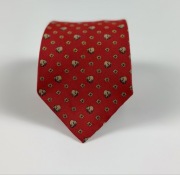 Marks & Spencer Krawat Męski Czerwony 100% Jedwab Wzór Słonie BDB