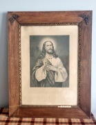 Obraz religijny Jezus w drewnianej zdobionej ramie