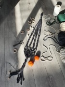 Kwietnik wiszący # 1, h 120 wewn/zewn. Makrama.