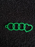Brelok Audi Serce V2 - Druk 3D - Zielony