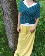 Cieplutki szal sweter precel Handmade 