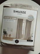 2 beżowe zasłony aksamitne welurowe na taśmie SMUKEE 2 x zasłona beż 