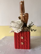 Kompozycja Kwiatowa w Ceramicznej Donicy Rojek Decor Sztuczne Kwiaty Ozdoba