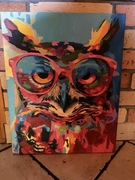 Kolorowa sowa - obraz 