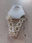 Bransoletka perły biała ecru podwójna