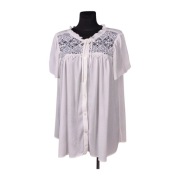 Biała bluzka Emery Rose, 100% wiskoza z koronką, Plus Size / Oversize