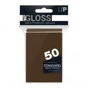 ULTRA PRO: DECK PROTECTOR SLEEVES GLOSS BROWN 50 SZTUK 66 X 91MM