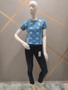 T-shirt damski KARL LAGERFELD niebieski z logo rozmiar XS