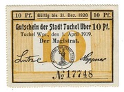 Tuchel / Tuchola - 10 FENIGÓW - 1.04.1919.