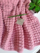 RĘCZNIE ROBIONY KOCYK SZYDEŁKOWY DLA NIEMOWLAKA prezent chrzciny narodziny