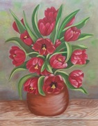 Obraz "Tulipany", akryl na płótnie , 50x 40 cm,