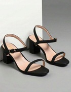 Sandałki na obcasie 39 czarne piękne okazja tanio na studniówkę na wesele