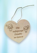 Drewniane serce z grawerem na dzień babci i dzień dziadka lub inne okazje 