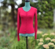 Sweter kardigan Reserved S 36 czerwony metaliczny