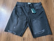 Only & Sons szorty męskie jeans XL czarne przecierane 