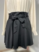 H&M spódnica mini czarna M wiskoza pasek elegancka wysoki stan