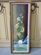 Obraz kwiaty lilie martwa natura 74x29cm