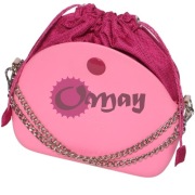 Różowy organizer worek do Obag MOON LIGHT struktura plecionka komin OMAY