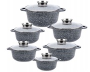 Duży Zestaw Garnków Marmurowych KlönBerg KB-3921 – 12 ELEMENTÓW 