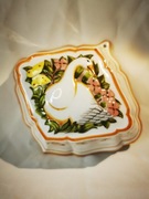 Kolekcjonerska forma ceramiczna Le Cordon Bleu, gęś z kwiatami