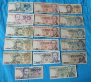 Stare polskie banknoty PRL od 10 zł do 10000 zł 1979,1982,86 r Mieszko