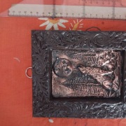 "Wilk, księżyc 71", miedziana płaskorzeźba 120x80mm, miedź, relief