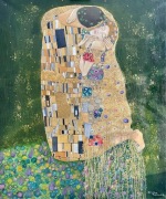 Obraz olejny kopia Gustaw Klimt "Pocałunek"