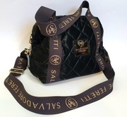 Torebka pikowana, czarna, shopperka.