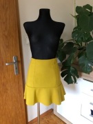 H&M 38 M spódnica mini falbanka żółta musztardowa 