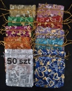 Woreczki z organzy serduszka 50 szt, r. 9x12 