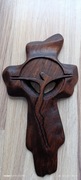 Krzyż dębowy, rzeźbiony, natural