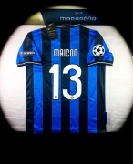 (L) MAICON 13 INTER 2010/2011 LIGA MISTRZÓW JERSEY Nowa Piłkarska Koszulka