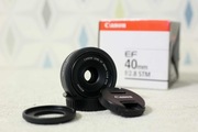 Obiektyw Canon EF 40mm f/2.8 STM "naleśnik" + osłona przeciwsłoneczna