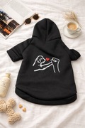 Bluza dla Psa Czarna M – Ubranko z Nadrukiem dla Małego Pieska