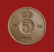 Moneta 5 ore 1956, Szwecja