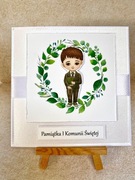 Kartka komunijna ręcznie robiona,