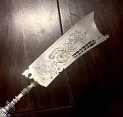 Rarytas - srebrny nóż do tortu - maki - Francja, B. Bardon